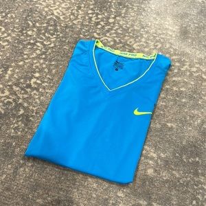 NIKE DRY FIT TURQUOISE BLUE AND CHARTREUSE NIKE TOP
